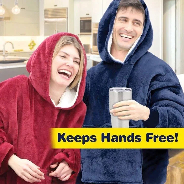 Manta perezosa con capucha, chaqueta de polar, manta de televisión gruesa, manta perezosa, pijama con capucha hecha de material de poliéster